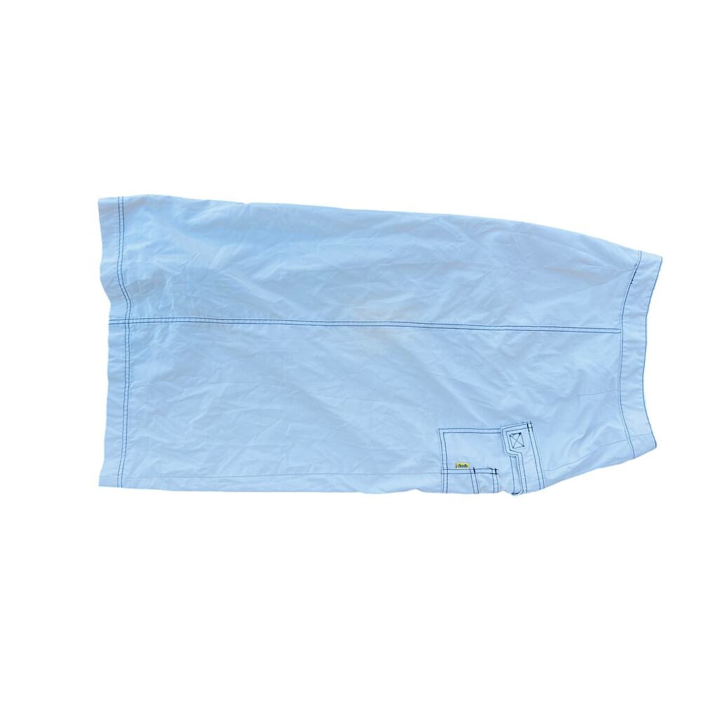 🕶️ Vintage Dawls Snap Skirt White Midi – Snap Closure USA Made sz 5 Nylon y2k - Picture 3 of 4
